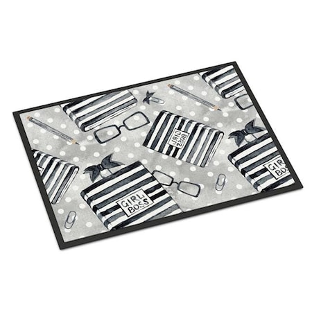 Carolines Treasures Carolines Treasures BB7541MAT Watercolor Girl Boss Journal Indoor or Outdoor Mat; 18 x 27 in. BB7541MAT